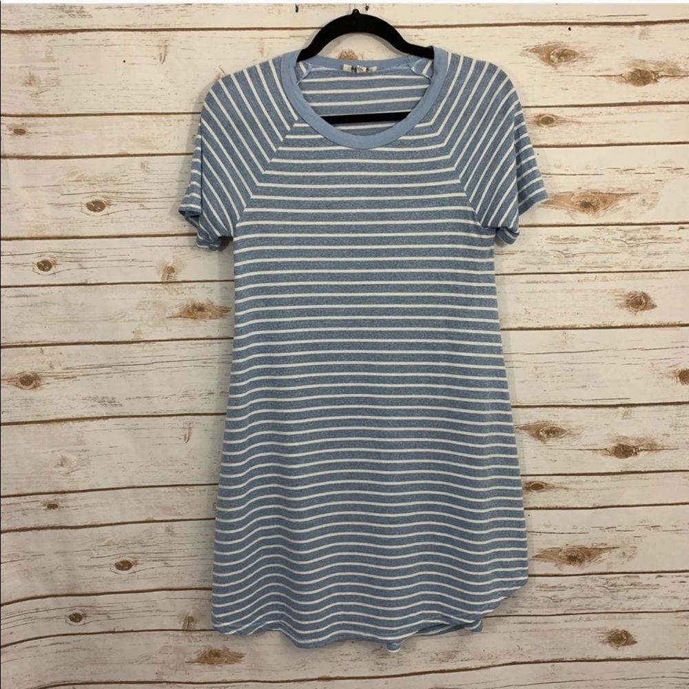 Umgee Boutique Striped Short Sleeve Shirt Dress
